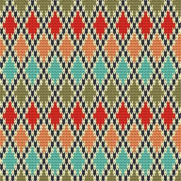 Seamless,Rhombus,Knitting,Pattern.,Vector,Illustration.,Background Stock Illustration