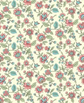 Seamless,Textile,Floral,Border,Design Stock-Illustration