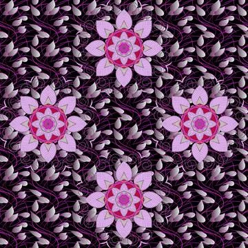 Seamless.Vector illustration. Nature design elements set. Autumn leaves borders. Illustrazione stock