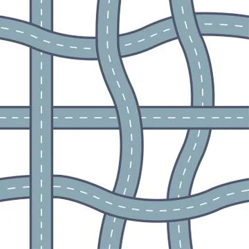Seamlessvector road pattern. Stock Illustration