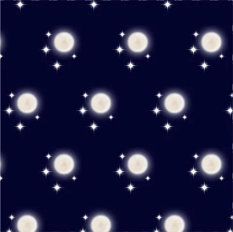 Seamliss pattern moon and stars Stock Illustration