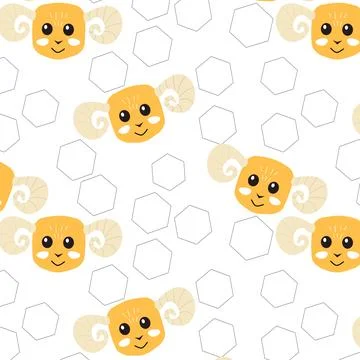 Seample sheep pattern in a cartoon style イラスト素材