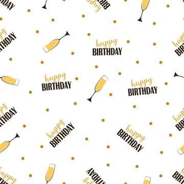 Seampless birthday pattern Stock Illustration