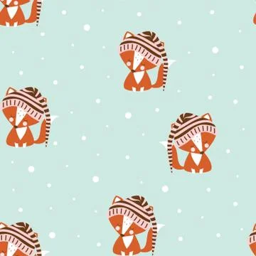 Seampless pattern fox Illustrazione stock