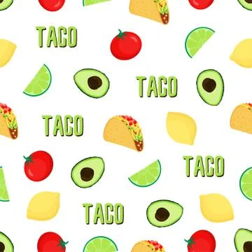Seampless taco pattern Stock Illustration