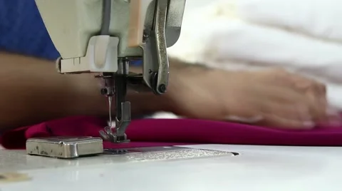 Seamstress and sewing machine Stock Footage 64360044