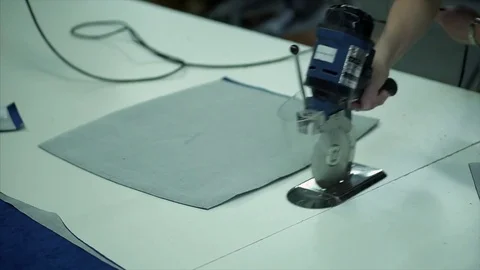 Seamstress behind the sewing machine Stock Footage 84043487