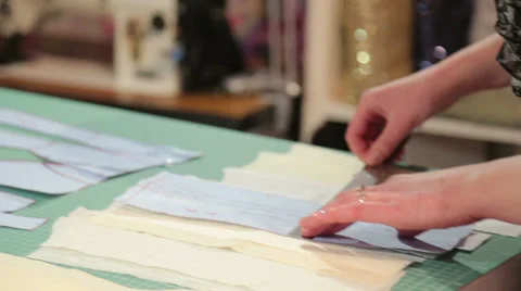 Seamstress Lays On The Table Pattern 1 Stock Footage 37607914