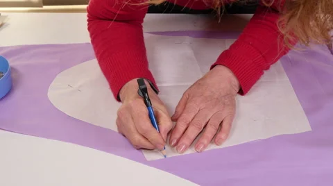 Seamstress Making Clothes Pattern Stock Footage 59740321