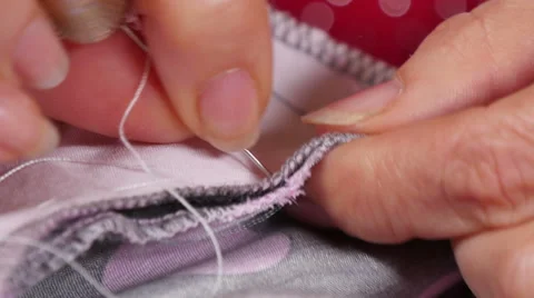 Seamstress Sewing Closeup Stock Footage 59739702