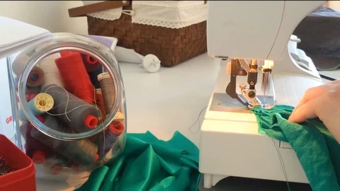 Seamstress at Work MIx 1 Stock Footage 92585879
