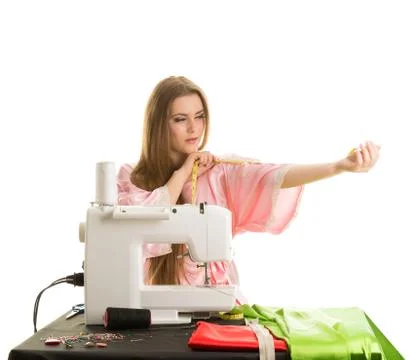 Seamstress at work Stock Photos