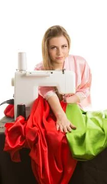 Seamstress at work Stock Photos