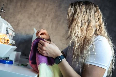 The seamstress at work in the studio Stock Photos