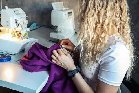 The seamstress at work in the studio Stock Photos