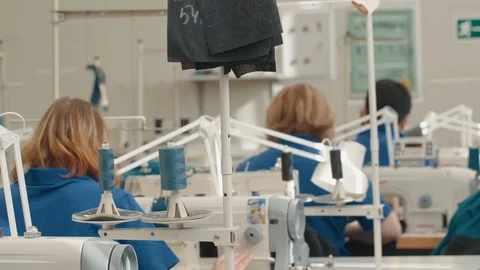 Seamstresses at work in the workshop Stock Footage 118118910