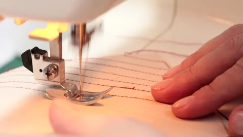 Seamstress's Hands at Work Stock Footage 306742758