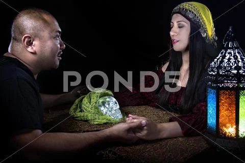 Seance with Psychic and Client Stock Photos