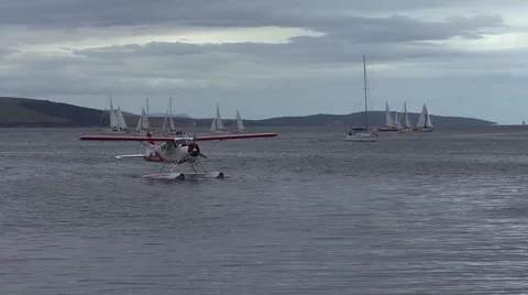 Seaplane after landing Video stock 45199602