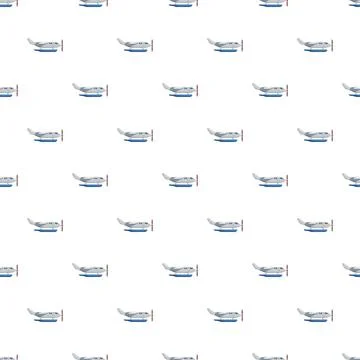 Seaplane aircraft seamless pattern representing water transport Stock Illustration