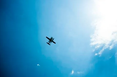 Seaplane from below Stock Photos