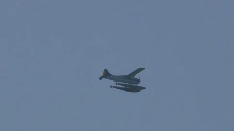 Seaplane in flight Stock Footage
