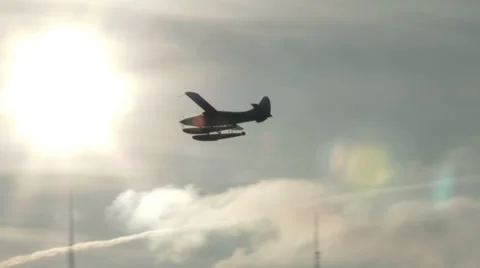 Seaplane, float, pontoon, airplane, plane, 4K Stock Footage 34204978