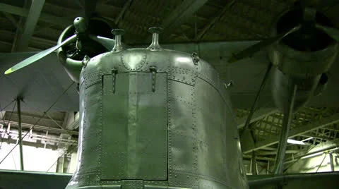 Seaplane front fuselage close up view Stock Footage 22918004