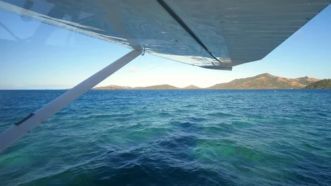 Seaplane moving on the sea Stock Footage 107478761