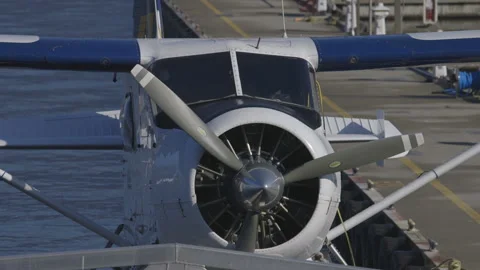 Seaplane Parked at the Dock Stock Footage 147704646