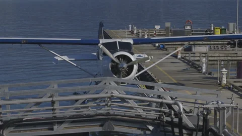Seaplane Parked at the Dock Video stock 147705326