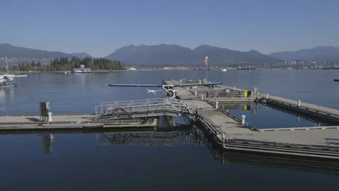 Seaplane Parked at the Dock Stock-Footage 147709859