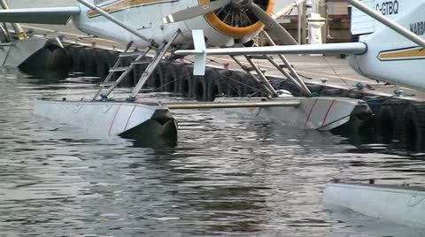 Seaplane Pontoons Stock Footage 19217533