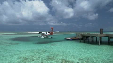 A seaplane prepares for takeoff Stock Footage 143617564