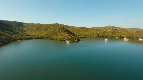 Seaplane on sea water surface Stock Footage 101456825