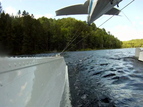 Seaplane takeoff mounted shot Stock Footage 38535259