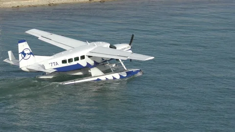 Seaplane taking off from Miami waterways Stock Footage 209158164