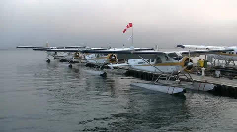 Seaplane Terminal Dock Lineup Stock Footage 19223530