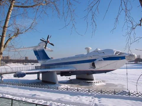 Seaplane in winter Stock Photos