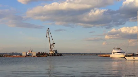 Seaport in big cities Stock Footage 82338454