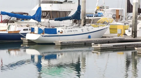 Seaport with Boats Stock Footage 39908868