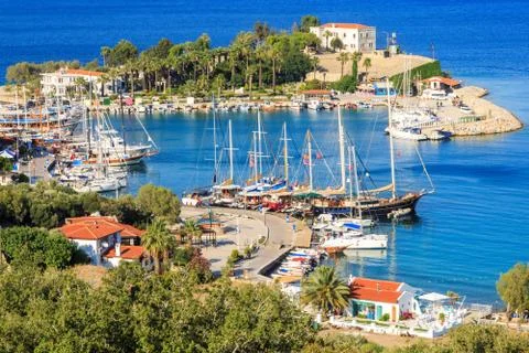 Seaport of Datca during the daytime in Mugla, Turkey Stock Photos