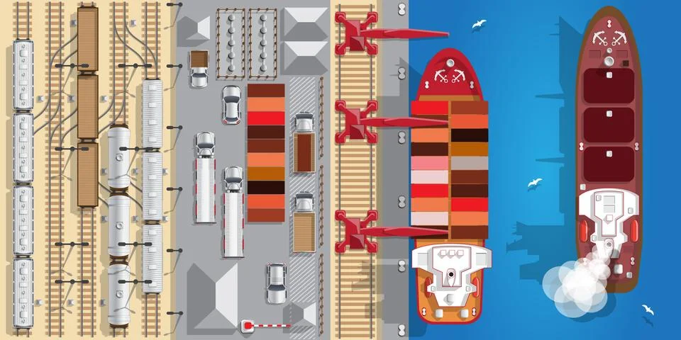 Seaport. Stock Illustration