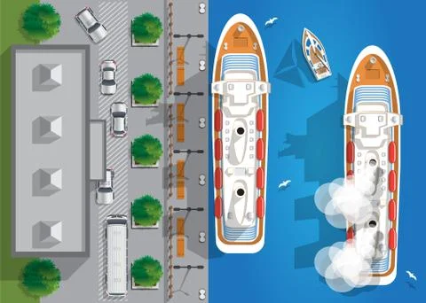Seaport. Stock Illustration
