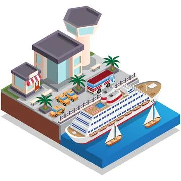 Seaport. Stock Illustration