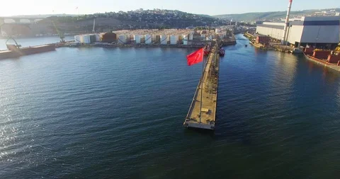 Seaport Turkey Drone Shot Stock Footage 129385253