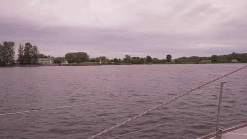 Seaport, view from boat in motion Stock Footage 76569383