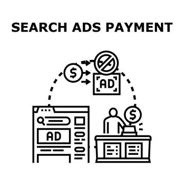 Search ads payment vector concept illustration Stock Illustration