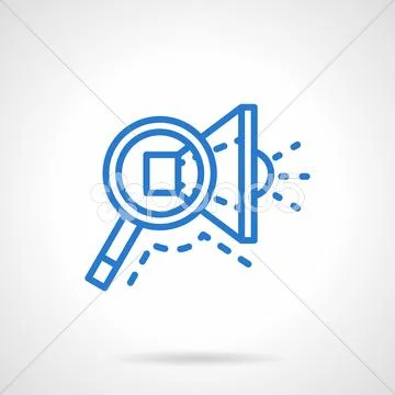 Search ads vector icon blue line style Stock Illustration