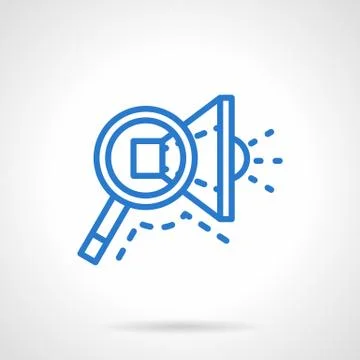 Search ads vector icon blue line style Stock Illustration